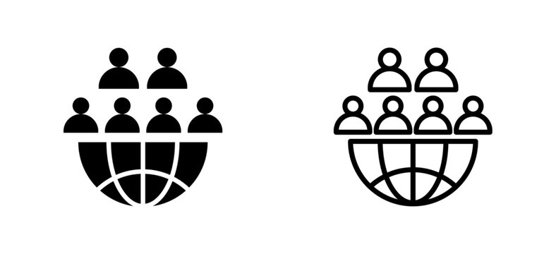 Style Glyph And Line Collection Vector Icon of Population