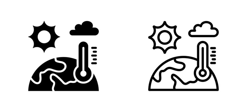 Style Glyph And Line Collection Vector Icon of Climate
