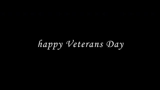 Veterans Day text animation 4k