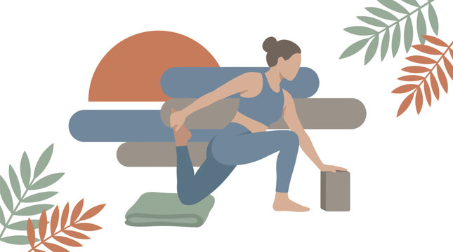 Athlete executes a deep lunge stretch with a yoga block to improve flexibility and range.
