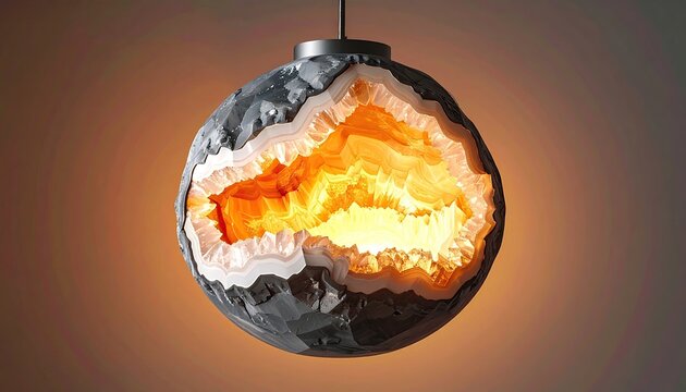 Decorative geode pendant with illuminated interior for jewelry design