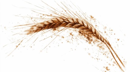 Obraz premium Golden Wheat Ears with Dusty Background for Agricultural Themes