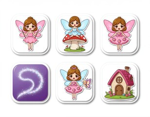 Fototapeta premium Fairy Stickers Collection