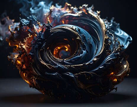 Dark Swirling Vortex of Fire and Smoke.