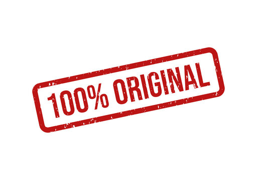 Red vintage original stamp seal with 100 percent text