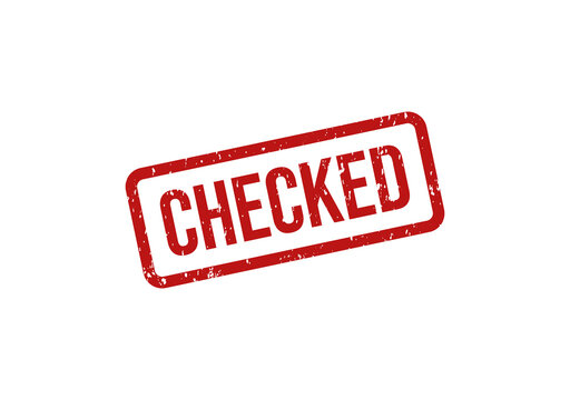 Red checked stamp with word checked