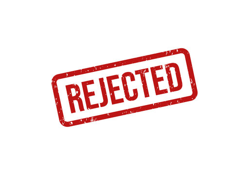 Red rejected stamp on white background