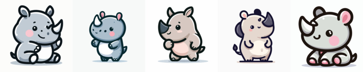 cute rhino vector posing cutely © sarah16blakeyxh2
