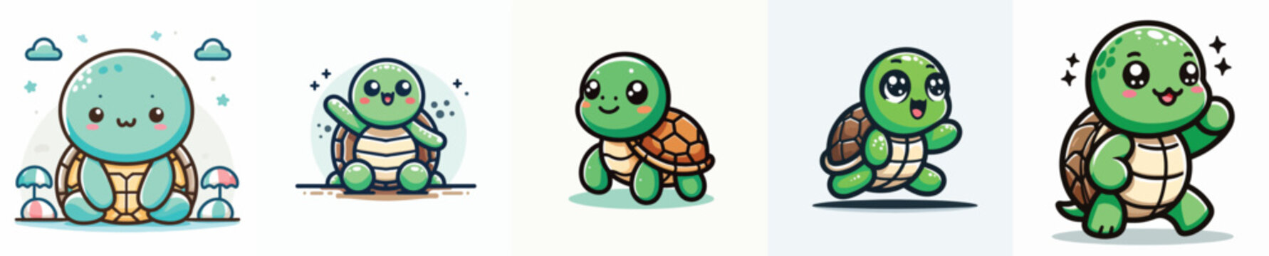 cute turtle vector in adorable pose