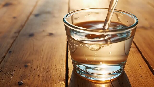 Sunbeams through a Water-Filled Glass: Dancing Refractions