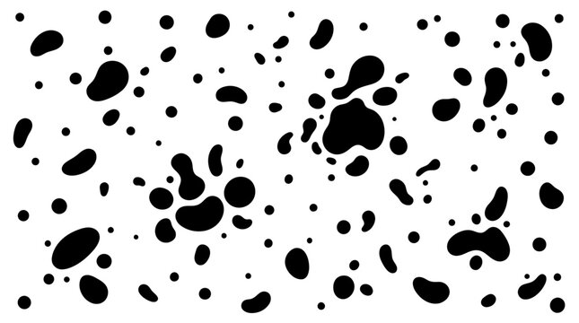 Black spots on white background.
