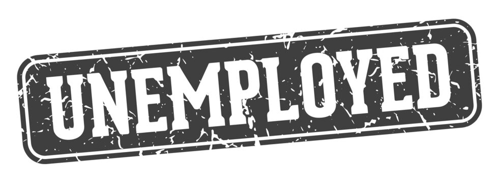 unemployed rectangular sign. unemployed stamp