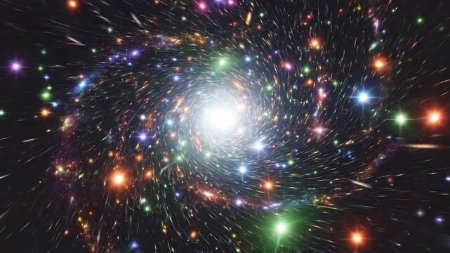 Vibrant spiral galaxy in space.
