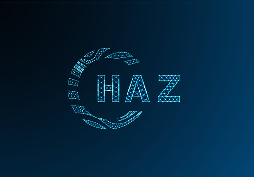 HAZ low poly letter logo vector design. HAZ lower poly logo design. HAZ unique low poly logo design.