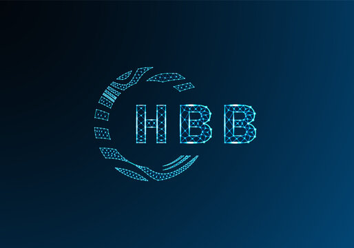 HBB low poly letter logo vector design. HBB lower poly logo design. HBB unique low poly logo design.