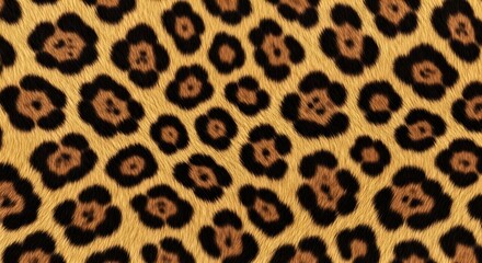 Obraz premium Close-up view of a vibrant leopard print fabric with black and orange spots.