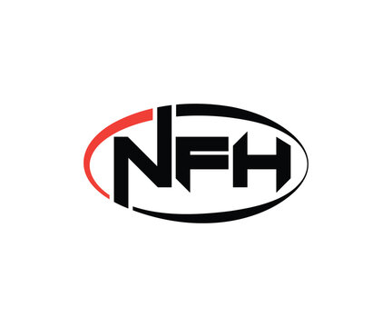 NFH Abstract Modern Lettermark Logo Design. Calligraphy professional initials vector logo Design.
