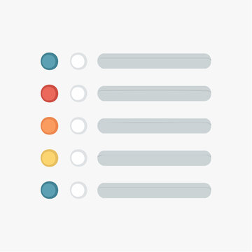Colorful Checklist with Radio Buttons and Text Placeholders