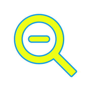 マイナス記号のついた虫眼鏡のアイコン