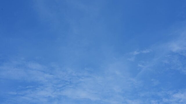 A blue sky timelapse video footage featuring thin Cirrostratus clouds blending with scattered Altocumulus formations, symbolizing clarity, transformation and the limitless potential of new beginnings.