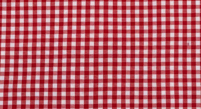Vibrant red and white gingham fabric pattern