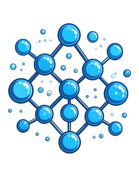 Molecular structure with blue atoms and bonds.