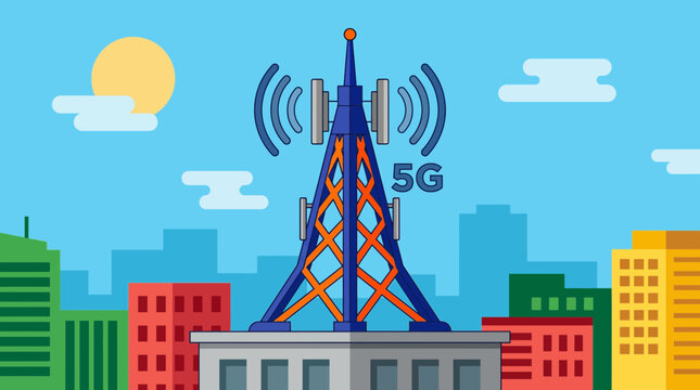 5G Network High-Speed Wireless Communication Tower