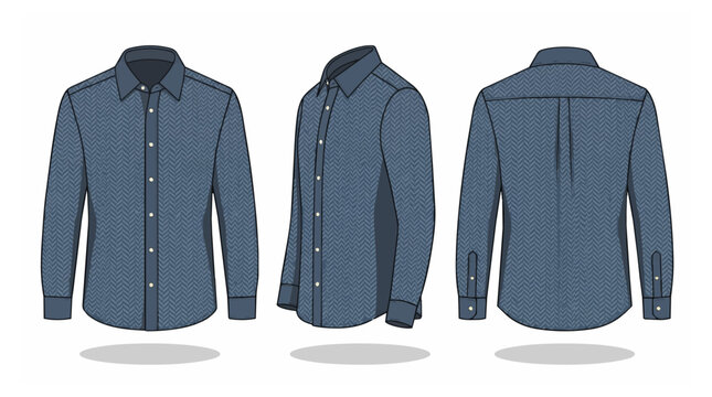Illustration of a blue denim shirt.