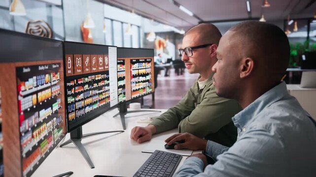 Retail Manager And Assistant Discuss Store Layout