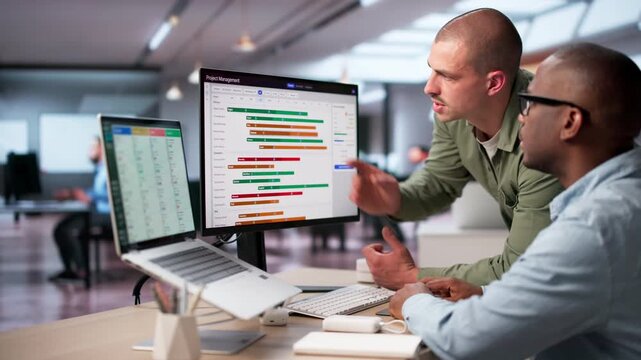 Project Manager And Team Discuss Progress