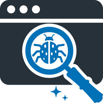 debug icon concept in blue color