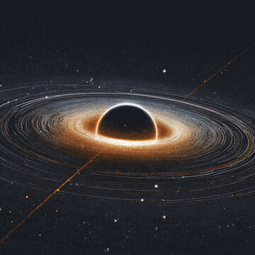 Blue Planet Earth and Moon in Deep Space with Glowing Stars Galaxy Cosmic Light and Ripple Atmosphere Science Illustration Bac