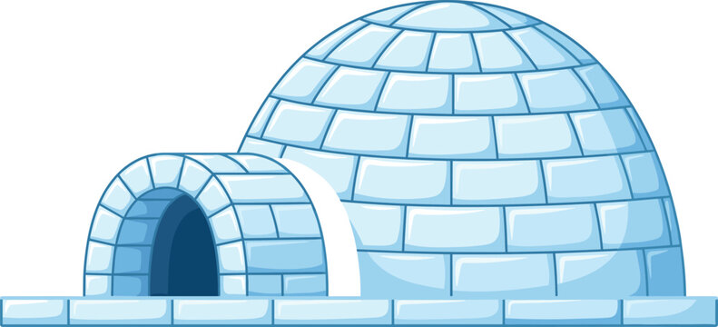 Traditional Arctic Igloo Ice House Architecture Clipart for Winter Geography Education and Polar Climate Graphic Design Vector Illustration