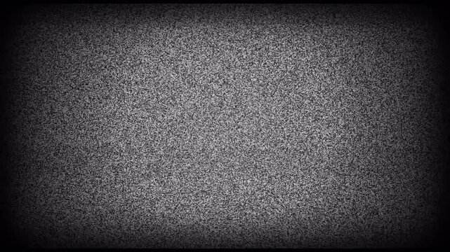 Retro old TV screen frame overlay with curved lens effect, analog CRT scan lines and VHS noise glitch seamless loop 4k video