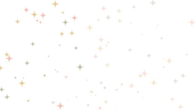 Colorful pastel star confetti isolated on white background for celebration