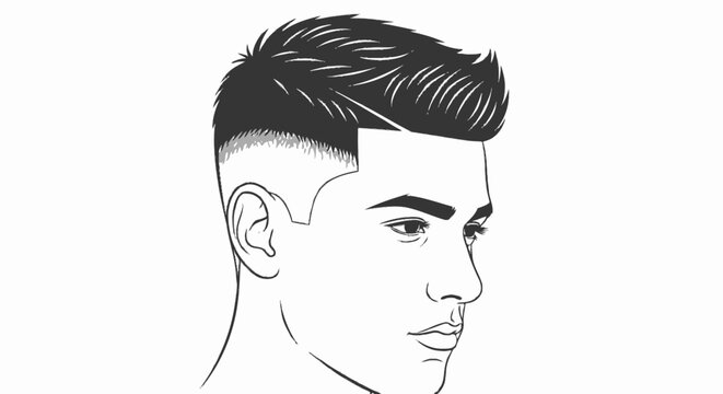 Man with undercut hairstyle looking right.