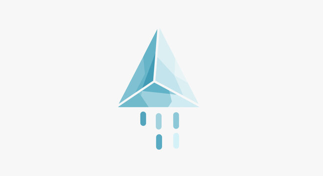 Paper airplane in light blue color.