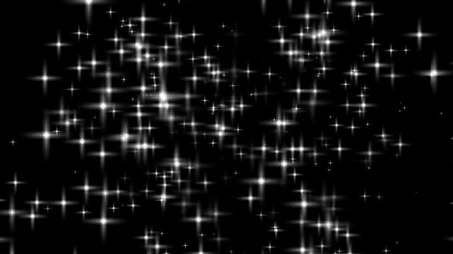 Endless star field glowing softly across dark sky creating dreamy cinematic space atmosphere with smooth motion
