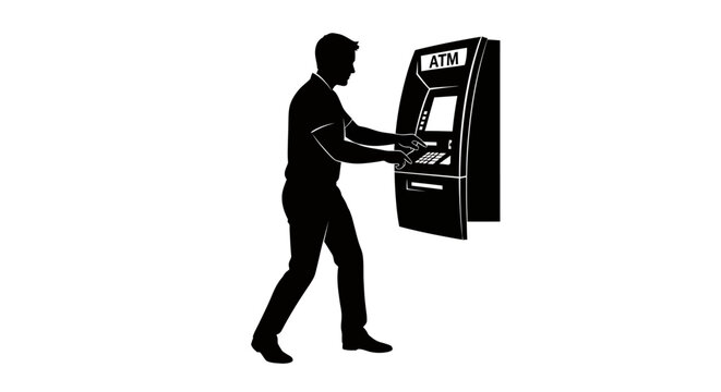 Man using an atm machine