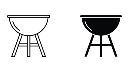 Empty and full grill on stands illustration © Shahin Studio