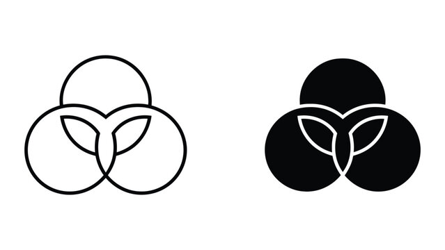 Three overlapping circles venn diagram illustration