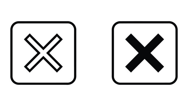 Black and white crossed out prohibition symbols