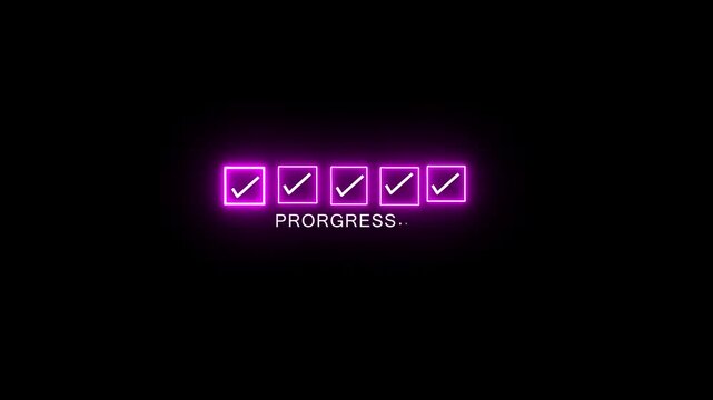 Checklist and task progress tracking concept on transparent background. Productivity, goal setting, and efficient project management. Motion graphics of progress icons. HD video animation. 