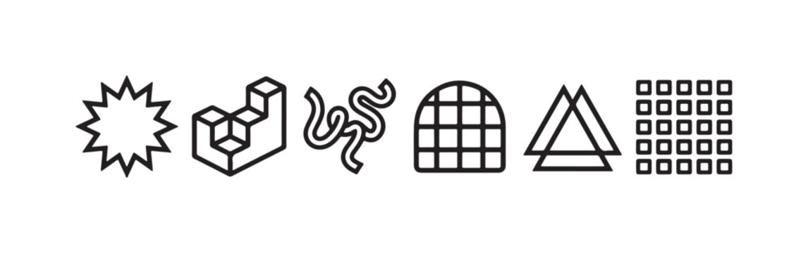 Abstract Geometric Shapes and Patterns Icon Set