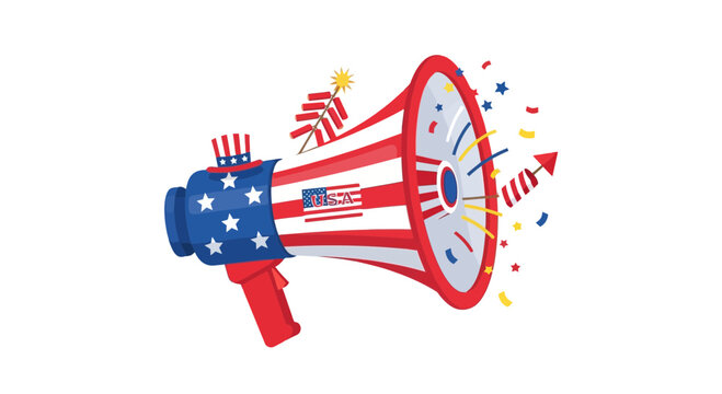American Megaphone with Patriotic Design.