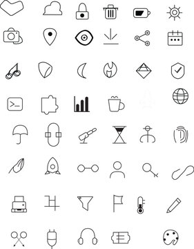 set of black icons