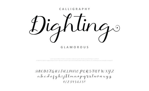 Hand drawn vector alphabet. Modern monoline signature script font. Elegant Signature Font. Best Alphabet Beautiful Calligraphy Signature Font