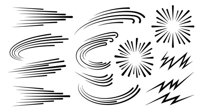 Speed lines represent dynamic motion effects used to emphasize rapid movement and impact in professional comic illustrations.