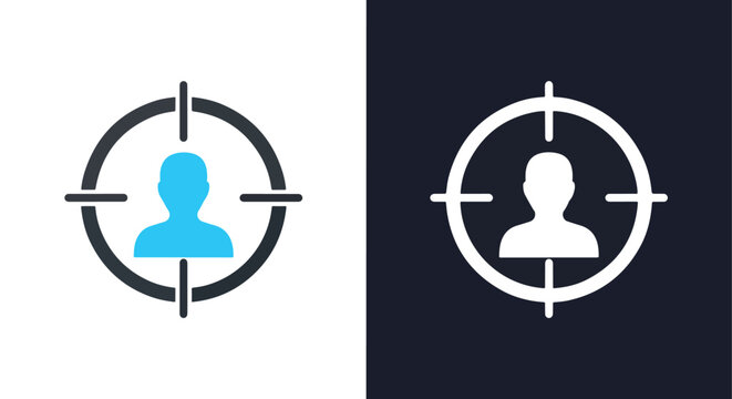 User targeting crosshair vector icon: Solid vector icons - Clipart, sticker - icon set - Editable modern style icon