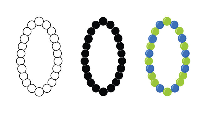 minimalist bead icon set circular design - Solid vector icons  - Clipart, sticker - icon set